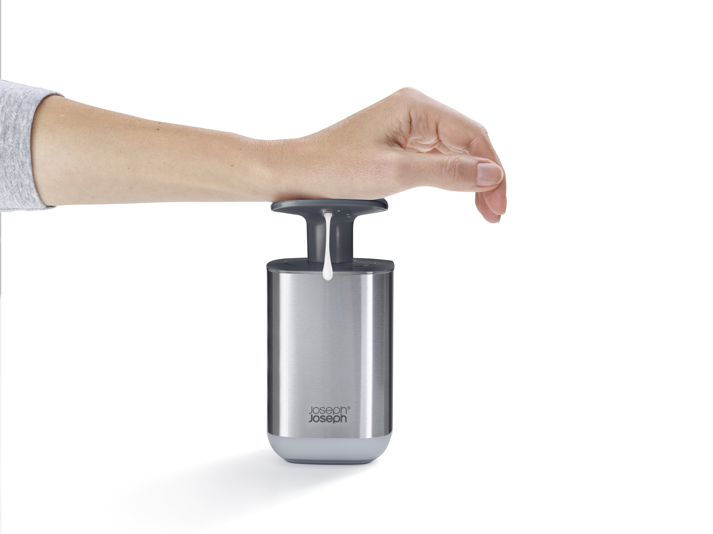 Joseph Joseph Presto Steel Soap Dispenser Grey Kitchenique