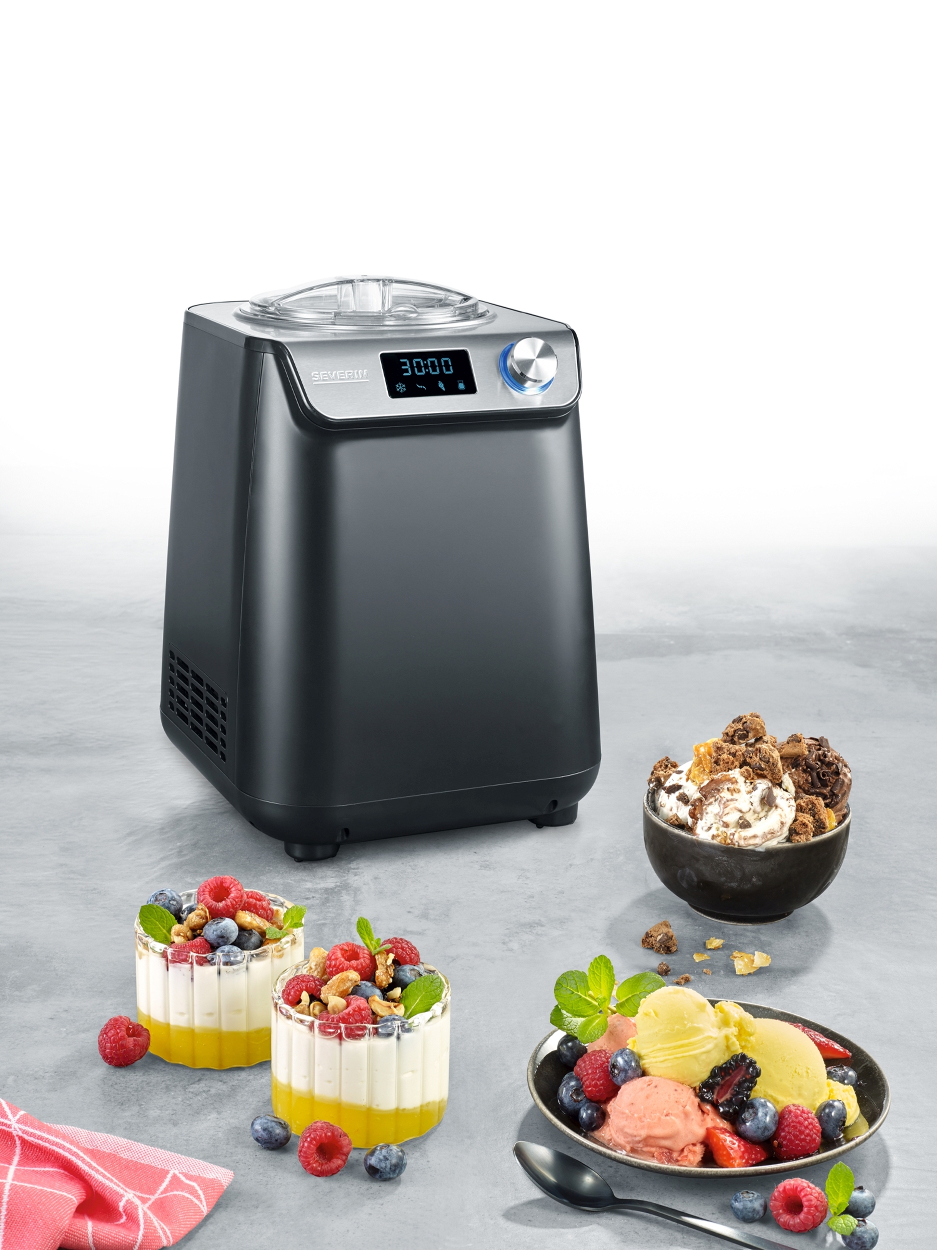 Severin Compact Ice Cream & Yoghurt Maker Black Kitchenique