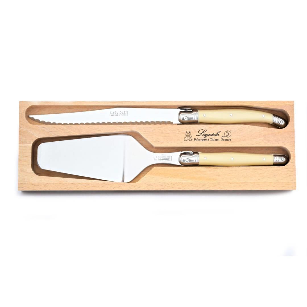 Andre Verdier Cake Server & Knife Set Ivory Kitchenique