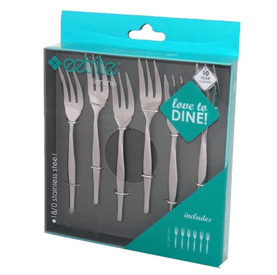 Slimline Cake Forks 6 Piece Kitchenique