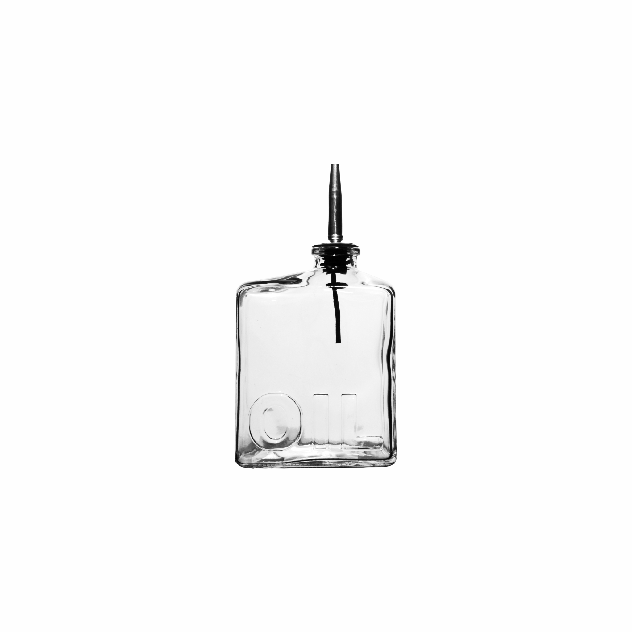 Oil Bottle Glass Rectangular with Pourer 450ml Kitchenique